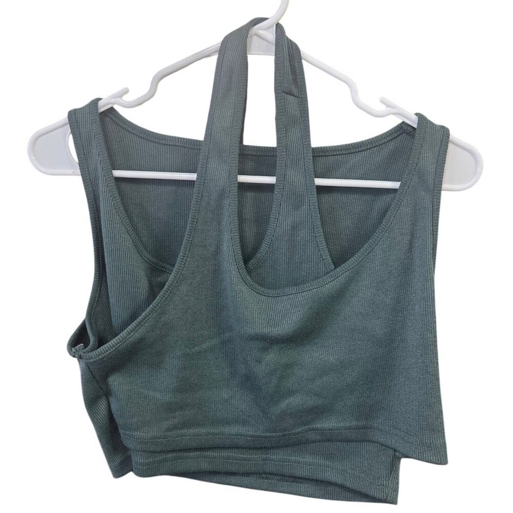 Ribbed Cutout Crop Tank Top - Cider - XL (M)